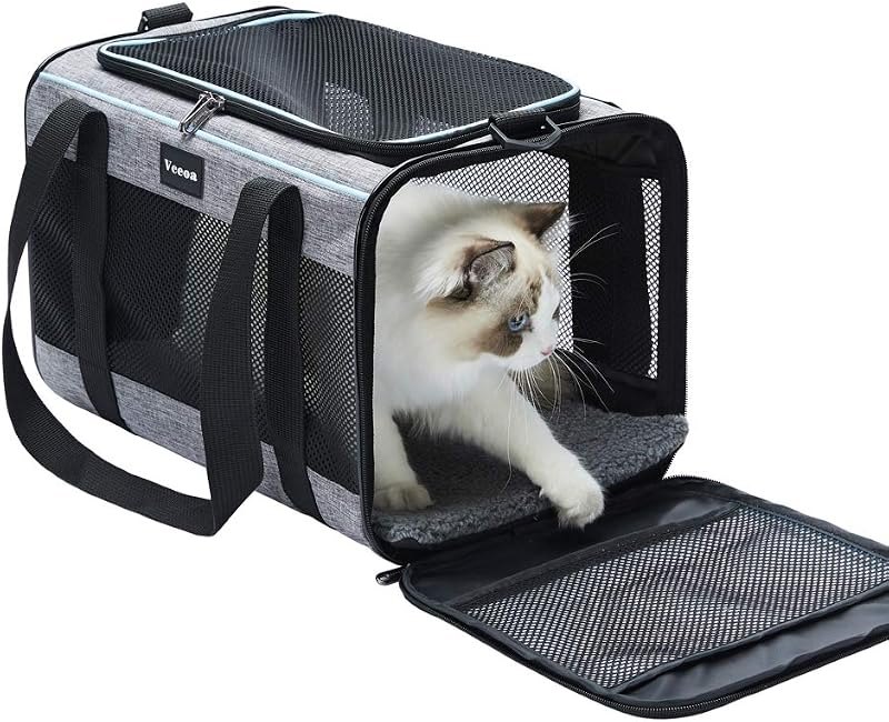 Vceoa 17.5"x11"x11" Pet Carrier for Cats — carrier for best cat litter box