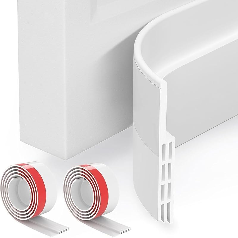 Grotheory 2 Pack Door Draft Stopper, Door Sweep, Weather Stripping Seal — draft stopper door for register booster fan