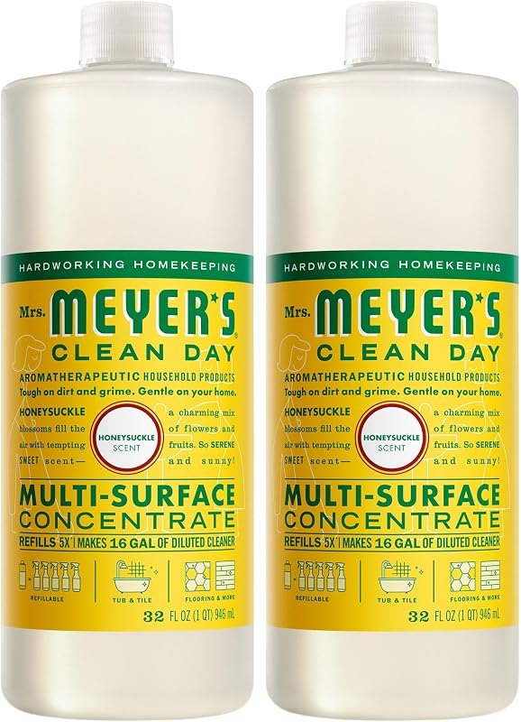 MRS. MEYER'S CLEAN DAY Multi-Surface Concentrate, Honeysuckle, 32oz, 2 Pack — Best Products for your homestead ref for