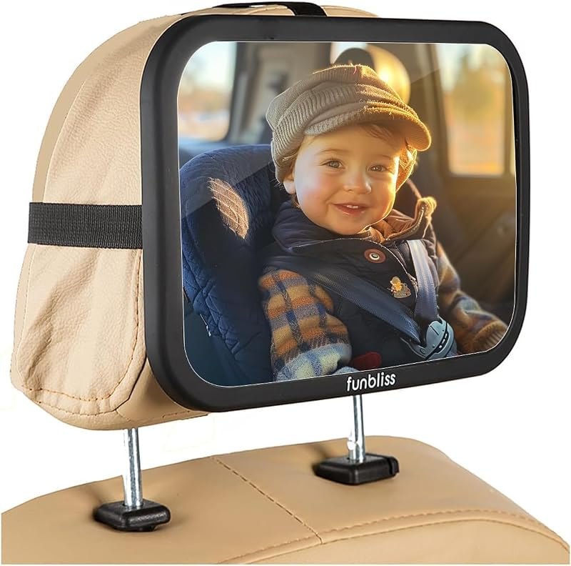 Baby Car Mirror Backseat, Black — baby car seat mirror heavy duty for baby car seat mirror
