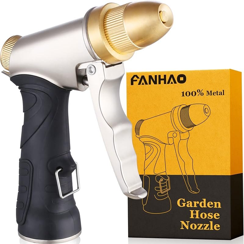 FANHAO Metal Water Hose Nozzle Heavy Duty, High Pressure, Leak Proof — metal hose nozzle heavy duty for metal hose