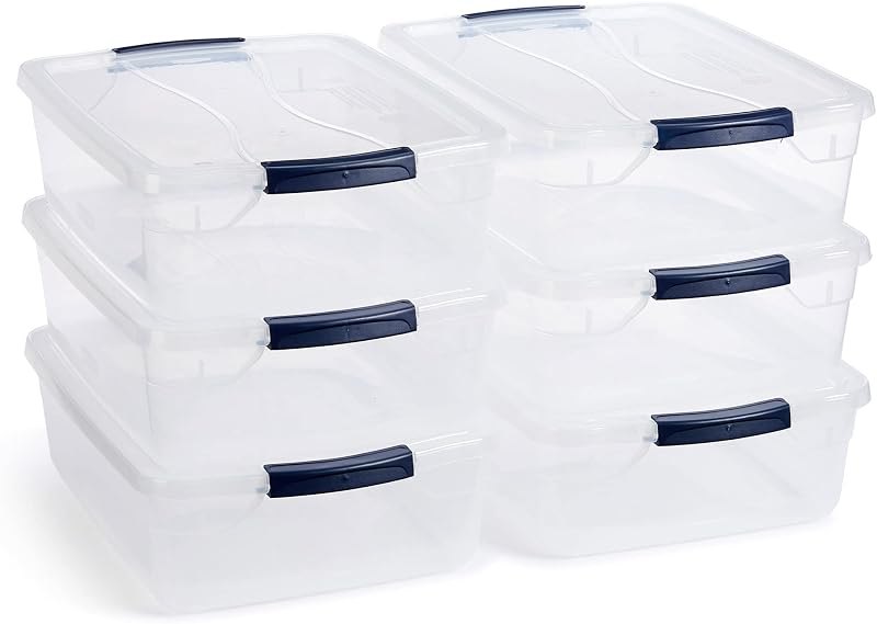 Rubbermaid Cleverstore 17 Quart Clear Latching Waterproof Stackable Airtight Storage Containers with Durable Latching