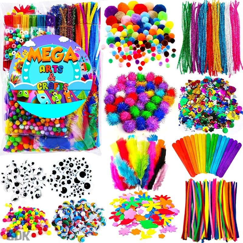 Goody King Arts and Crafts Supplies for Kids - 1170Pcs+ Craft Art Supply Kit for Toddlers Kids Craft Supplies &