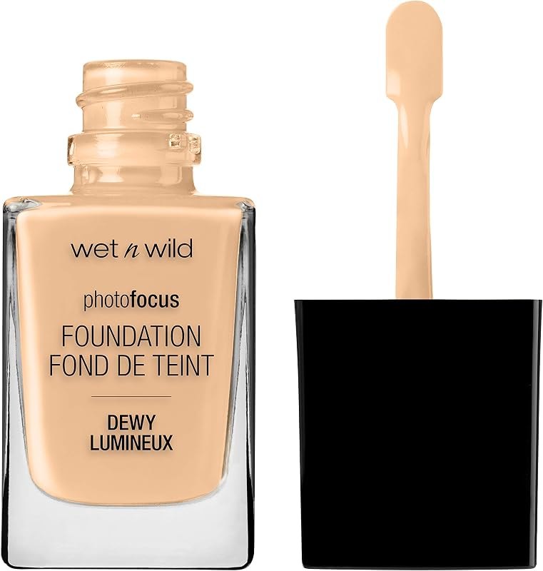 wet n wild Photo Focus Dewy Liquid Foundation Makeup, Soft Beige (Packaging May vary) — non comedogenic foundation no
