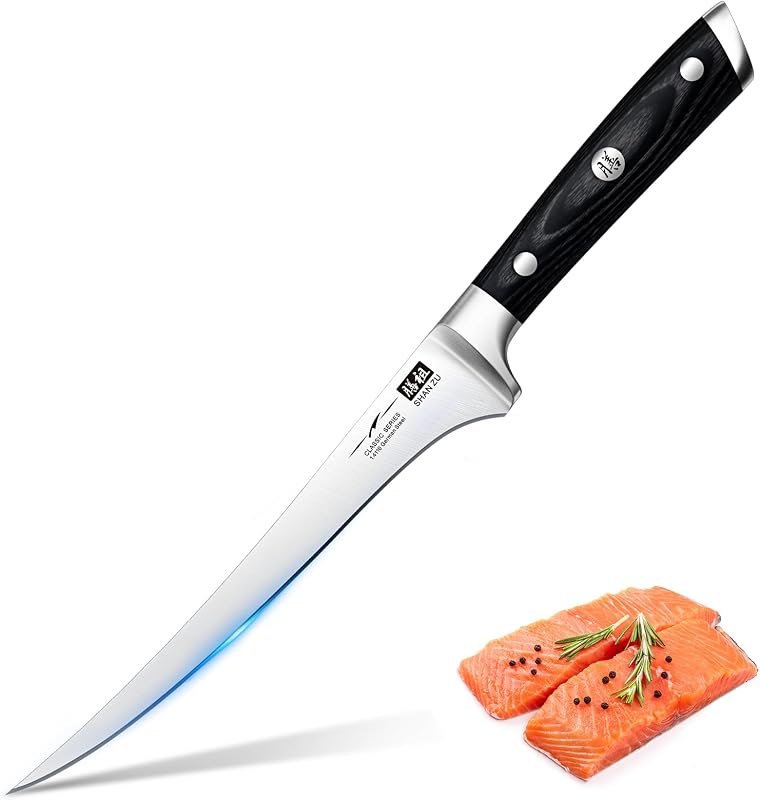 SHAN ZU Fillet Knife 7 Inch- Edge Deboning Fish and Meat Knife — best filet knife for filet knife