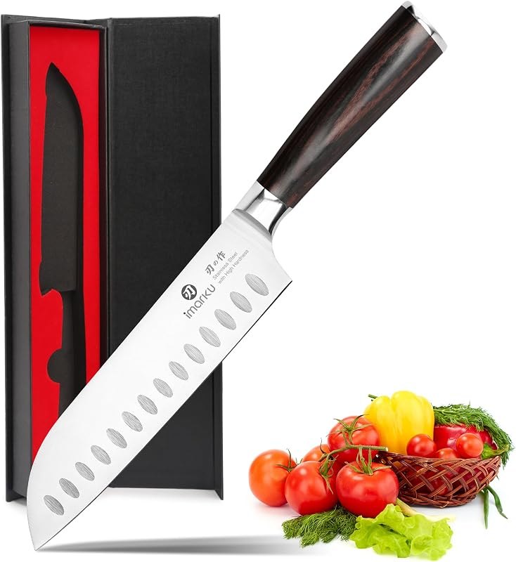 imarku Santoku Knife 7 Inch with Sharp Japanese High Carbon Stainless Steel — santoku for best chef knife
