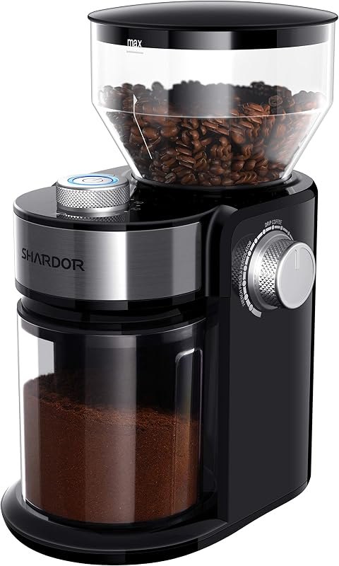 SHARDOR Electric Burr Coffee Grinder 2.0, Automatic Coffee Bean Grinder for Home Use, Adjustable Burr Mill with 16