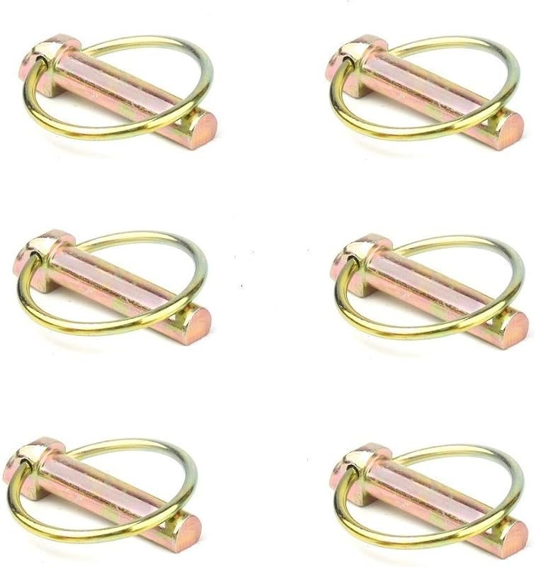 6 PCS 7/16 Lynch Pin Assortment Kit Linch Pin with Ring Heavy Duty Lynch Pin for Farm Tractors Trailers Mower ,7/16 by