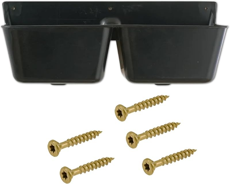 LBH Market Goat Mineral Feeder Kit Includes Mineral Feeder 3.5 Qt with 5 Wood Screw Fasteners Suitable for Goats and