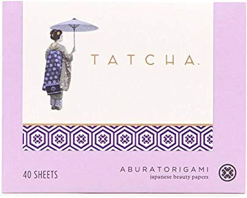 Tatcha Aburatorigami Blotting Papers: 100% Natural Abaca Leaf & Gold Flakes Absorb Excess Oil (40 Pack) — oil blotting