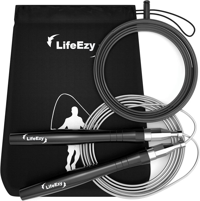 Jump Rope, High Speed Weighted Jump Rope - Premium Quality Tangle-Free - Self-Locking Screw-Free Design - Jump Ropes