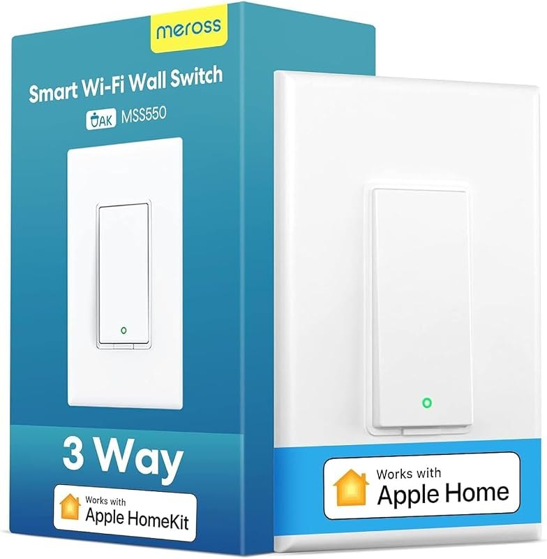 meross Smart WiFi Switch, 3-Way/Single-Pole, HomeKit Compatible, 1 Pack — Home Automation replacement for home