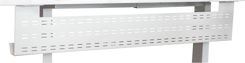 Stand Up Desk Store Under Desk Cable Management Tray Black Horizontal Computer Cord Raceway and Modesty Panel (White