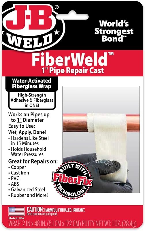 FiberWeld Pipe Repair Cast 2x48 Inch — pipe leak tape kit for pipe leak tape