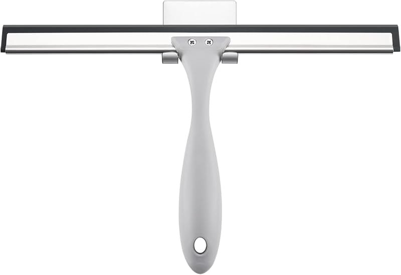 AmazerBath Squeegee for Shower Glass Door, All-Purpose Squeegee with Hook for Shower Doors, Windows, Mirrors, Tiles
