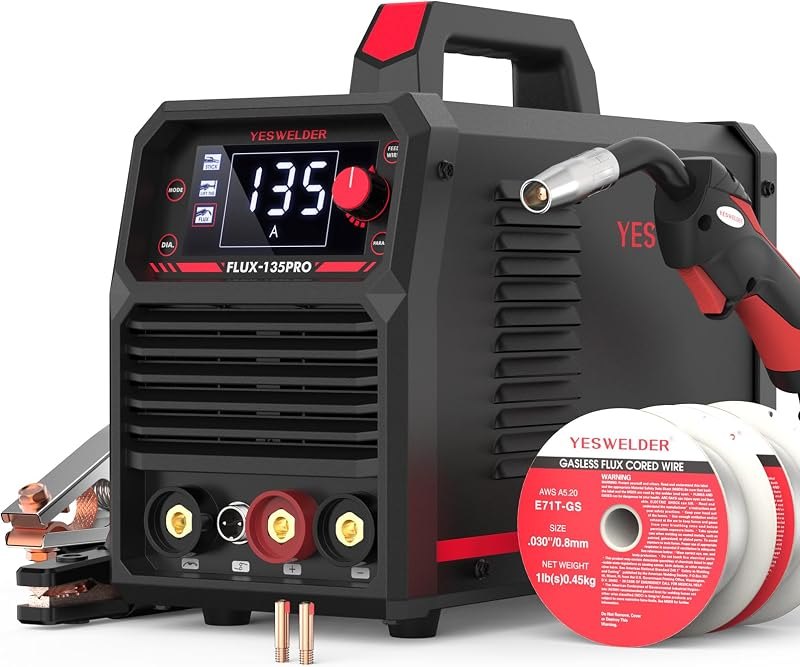 YESWELDER 135A MIG Welder, 110V Flux Core Gasless MIG/Lift TIG/Stick 3-in-1 — Welding for welding