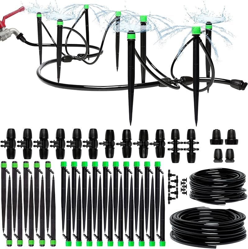CARPATHEN Drip Irrigation System Kit for Garden Watering, Sprinkler, 100 ft — drip irrigation kit for soaker hose