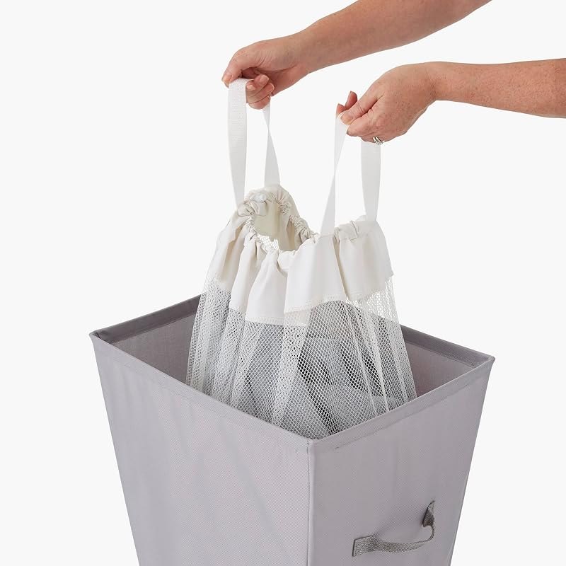 Neatfreak Set of 2 Laundry Hamper Replacement Airflow Mesh Liner Bags. Laundry Bag with Drawstring and Carry Handles —