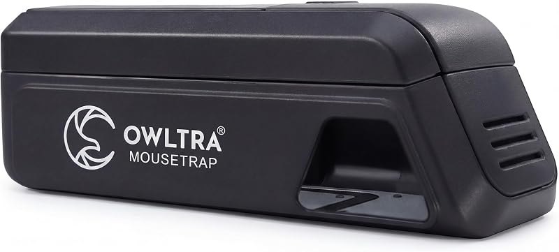 OWLTRA Indoor Electric Mouse Trap, Instant Eliminate Rodent Zapper with Pet Safe Trigger, Black, Small — electric