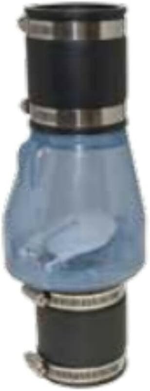 Zoeller 30-0242, PVC"Quiet Check" Slip Union, 1-1/2", Clear Body, 10.50" Length — sump check valve for sump pump