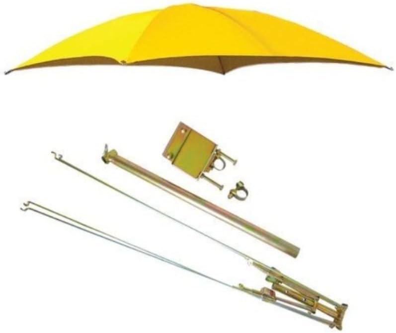 ROPS Yellow Tractor Umbrella Canopy & Canvas Cover w/ Rollbar Mount — universal-tractor-umbrella for tractor canopy