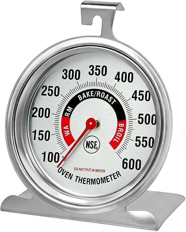 Efeng Large 3.5" Oven Thermometer for Gas/Electric Oven with Large Hanger&Base,Safety Leave-in Oven,Easy to Read