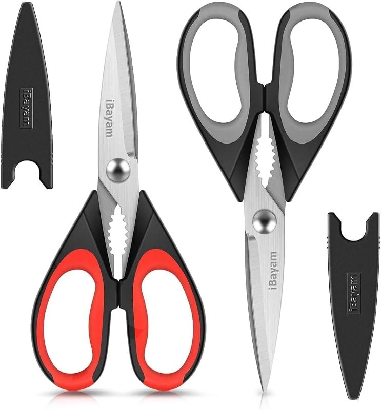 iBayam Kitchen Scissors Shears All Purpose Heavy Duty, Protective Sheath — shears for best chef knife best rated
