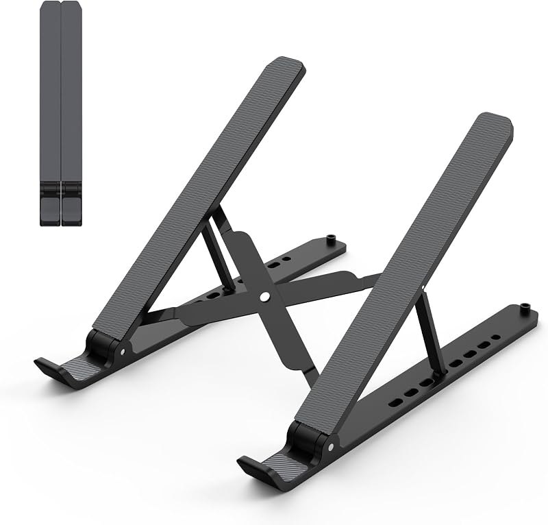 Tonmom Laptop Stand for Desk, Adjustable Laptop Riser, Black — portable for best laptop stand