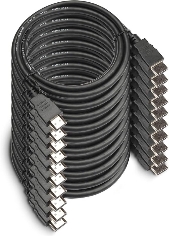 OREI 4K UHD@60Hz HDMI 2.0 Cable 6ft 10-Pack - 18Gbps, ARC/CEC, HDCP 2.2 HDR — hdmi cable for best soundbar