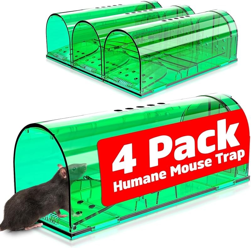 4 Pcs Humane Live Mouse Traps No Kill Reusable Mice Trap Catch — no see mouse trap replacement for no see mouse trap