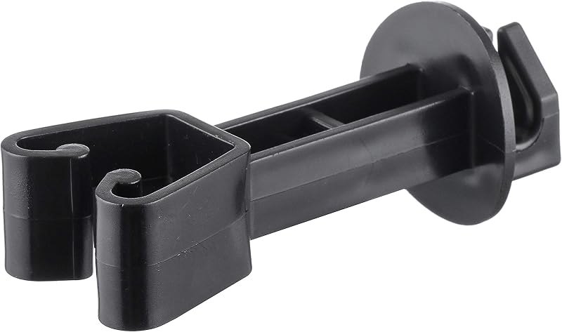 25-Pack Electric Fence Chain Link Extended Insulators, Black — fence-insulators for electric fence charger compact small