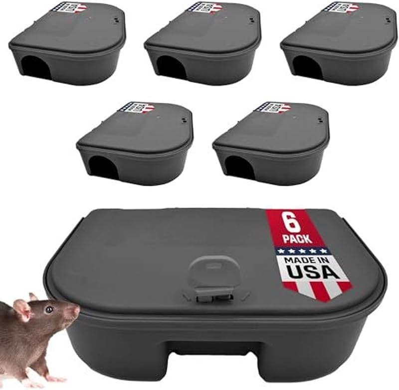 Exterminators Choice Mice Bait Station Boxes (6 Pack, with 1 Key) — ant bait stations kit for ant bait stations