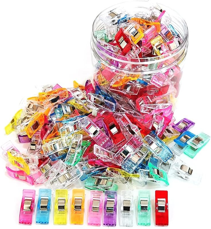 Otylzto Sewing Clips 100 Pcs Assorted Colors, Quilting Clips for Crafts