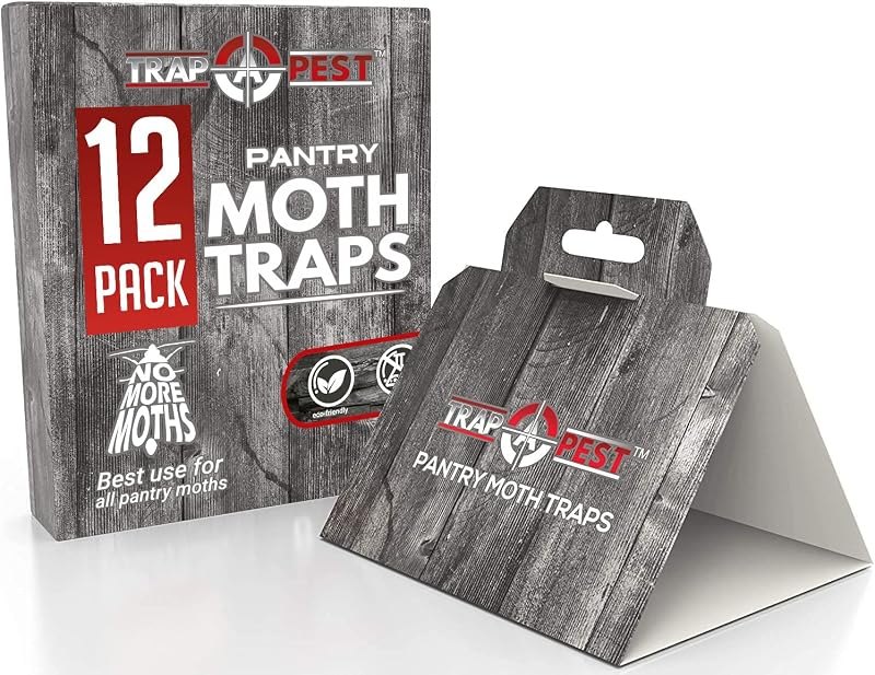 Trap a Pest Pantry Moth Traps - Pheromone Lure Glue Traps - 12 Pack — food moth pheromone for pantry moth trap under