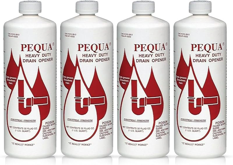 PEQUA INDUSTRIES Pequa Heavy Duty Drain Opener, Non-Acid, Fast-Acting Formula, Industrial strength Drain Cleaner for
