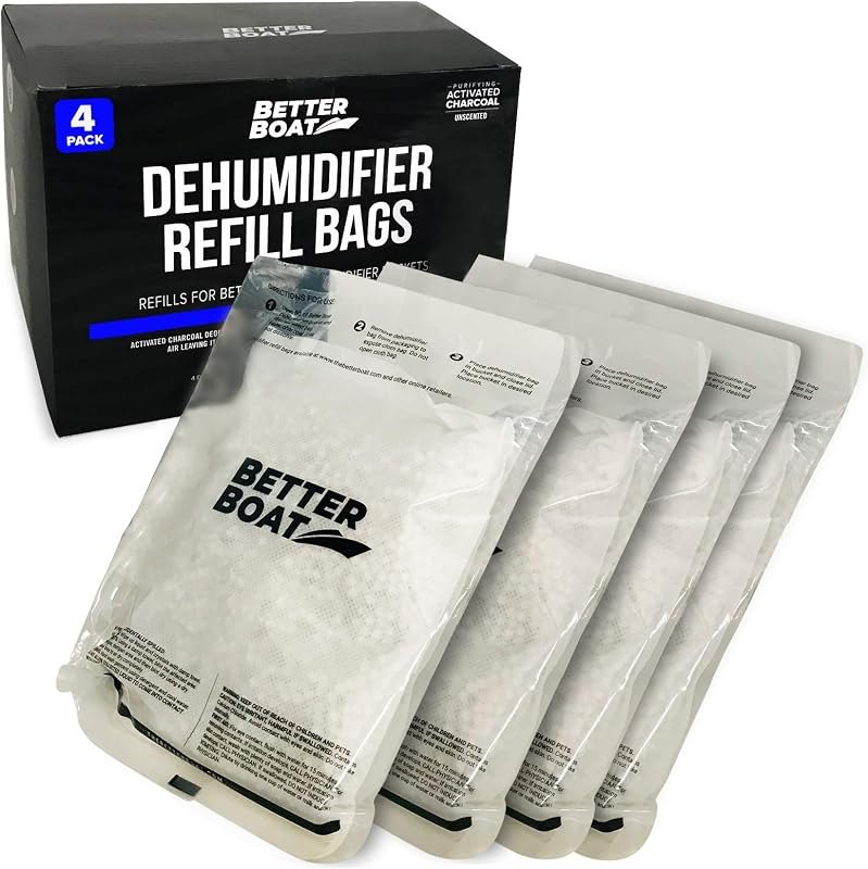 4 Pack Moisture Absorber Refill Bags, Unscented and Fragrance-Free Pellet — Boat refill for boat