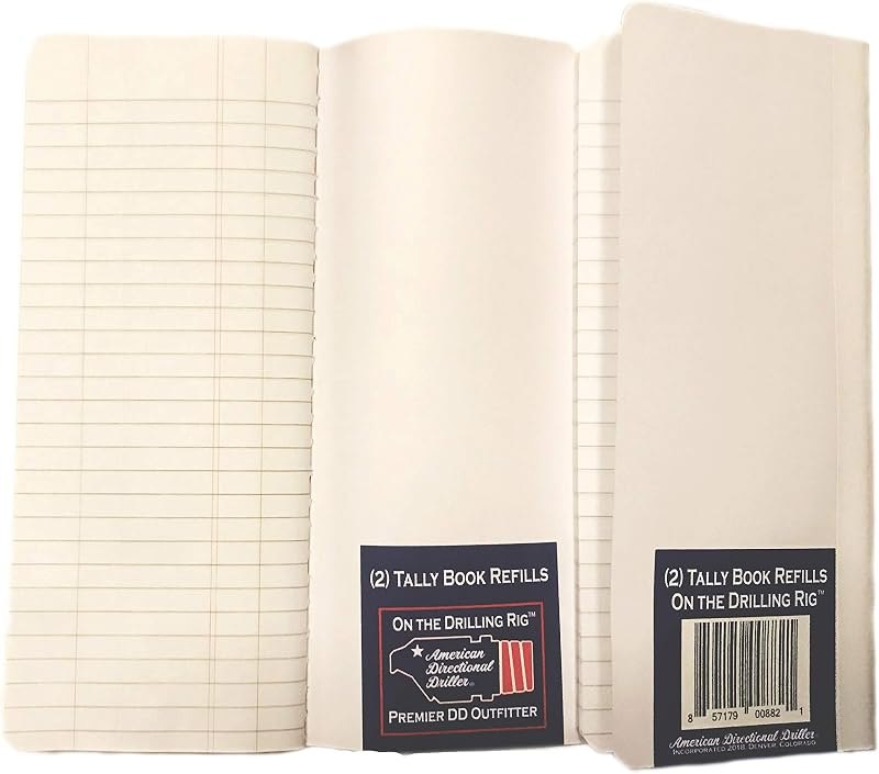 2 Tally Book Refills - No Hardcover - 200 Sewn Pages Each, Lined Rule — Books refill for books essentials