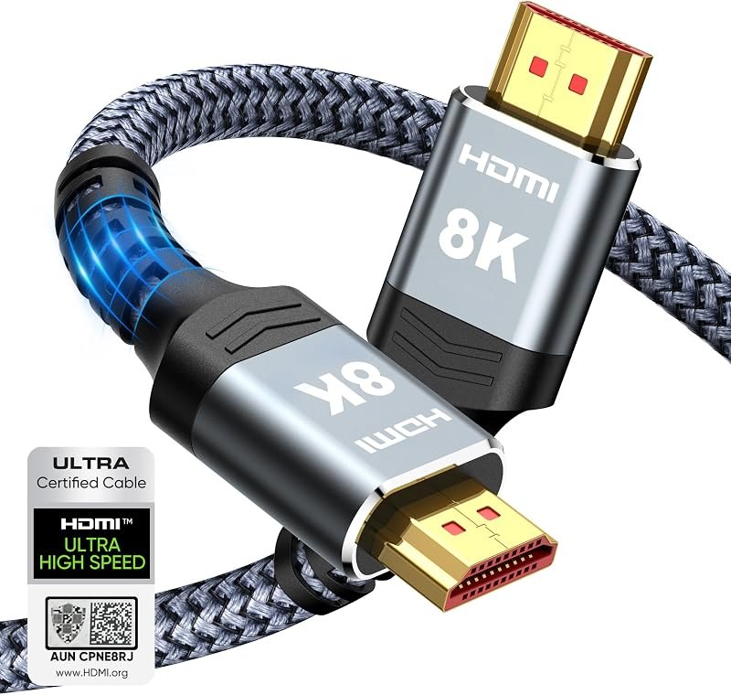 Highwings 8K 10K 4K HDMI Cable 48Gbps 6.6FT/2M, Certified Ultra High Speed — PS5 for best HDMI 2.1 cable best rated