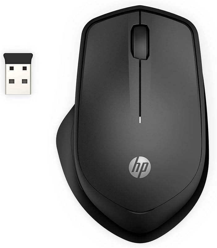HP 280 Silent Wireless Mouse - Ergonomic, Right-Handed Design - 2.4GHz USB Wireless Connection - Multi-Surface