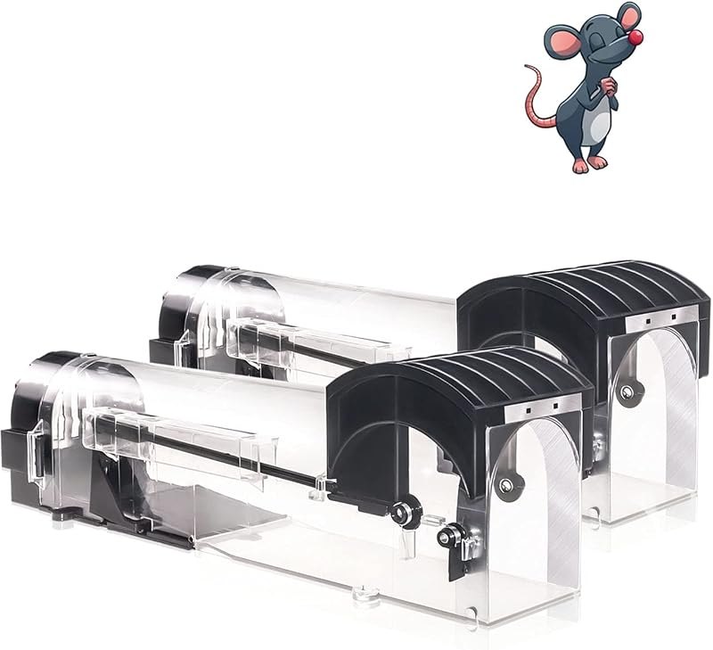 Humane Mouse Traps, 12 inches Enlarged No Kill Rat Live Traps for Chipmunks, Reusable Catch and Release Mice, Pet and
