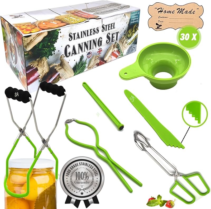 Supa Ant Canning Supplies - USA Assembled & Certified Food Grade Stainless Steel Starter Set Canning Kit for Beginners