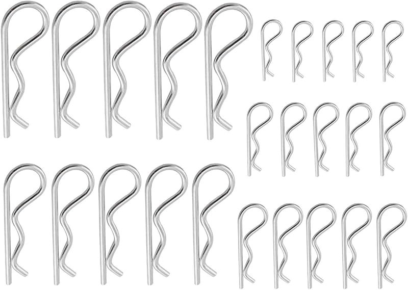 25Pcs Cotter Pins,Cotter Pin Assortment Kit,R Clips Hardware Pins,5 Sizes — implement-pin-kit for implement pin
