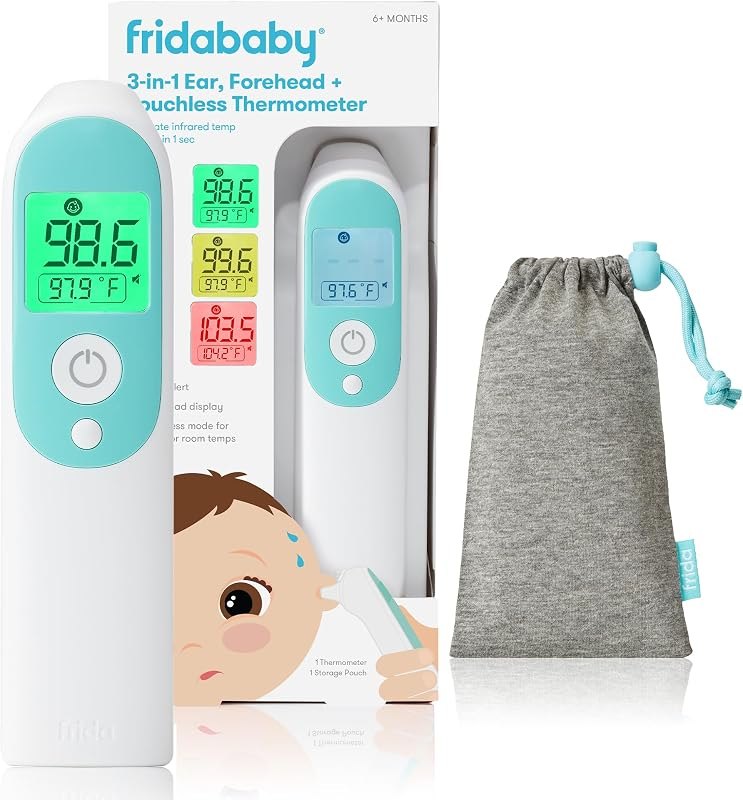 Frida Baby 3-in-1 Infrared Thermometer for Ear, Forehead & Touchless — thermometer for best baby monitor best rated