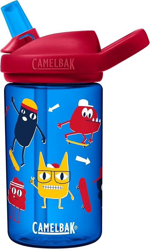 CamelBak Eddy+ Kids Water Bottle with Bite Valve Straw, Leak‑Resistant Easy Sip Design for Everyday Hydration, 14oz —