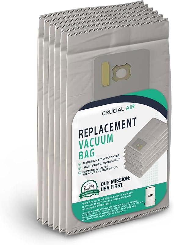 6 Valet & VacuMaid Vacuum Bags Compatible with AstroVac, Part # HPB2HPK & HPB2H, Fits Models: H1P, P70, SR36, SR38