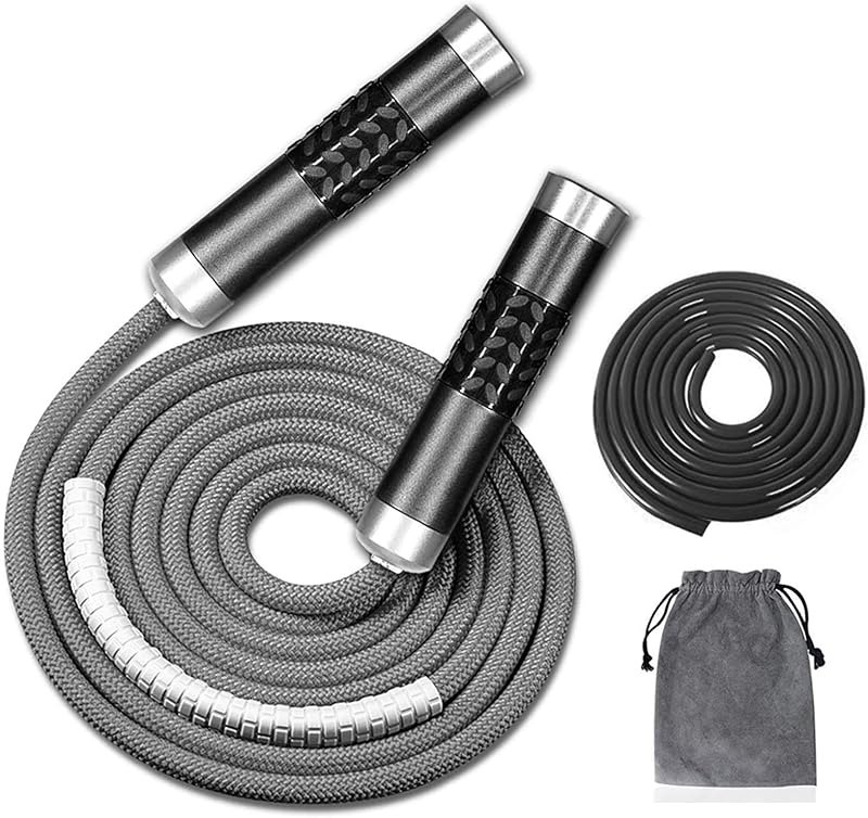 Redify Weighted Jump Rope for Workout Fitness(1LB), Tangle-Free Ball Bearing Rapid Speed Skipping Rope for MMA Boxing