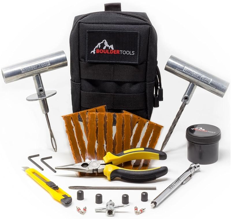 Boulder Tools Tire Plug Kit - Heavy Duty Tire Repair Kit for Tubeless Tires — Motorcycle heavy duty for motorcycle kit