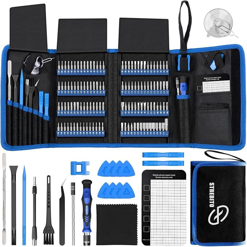 STREBITO Electronics Precision Screwdriver Sets 142-Piece with 120 Bits — Computer Accessory kit for computer accessory