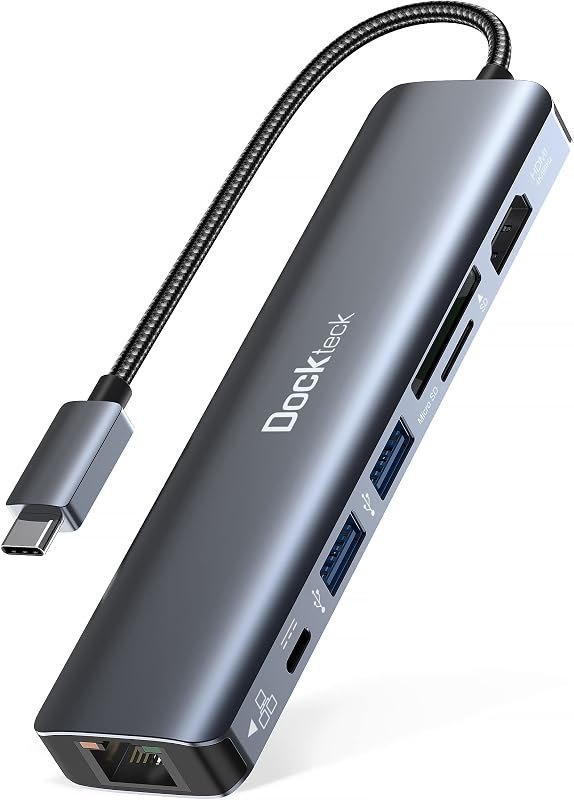 7-in-1 USB C Hub dockteck 4K 60Hz HDMI USB-C Multiport Adapter Dongle — 7-in-1 for best USB-C hub under 40