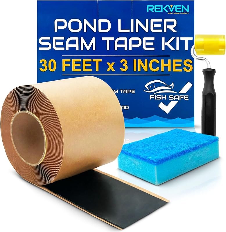 Pond Liner Seam Tape Kit, Double Sided Butyl Adhesive, 30 Ft x 3 in — epdm-pond-liner-kit for EPDM pond liner under 30